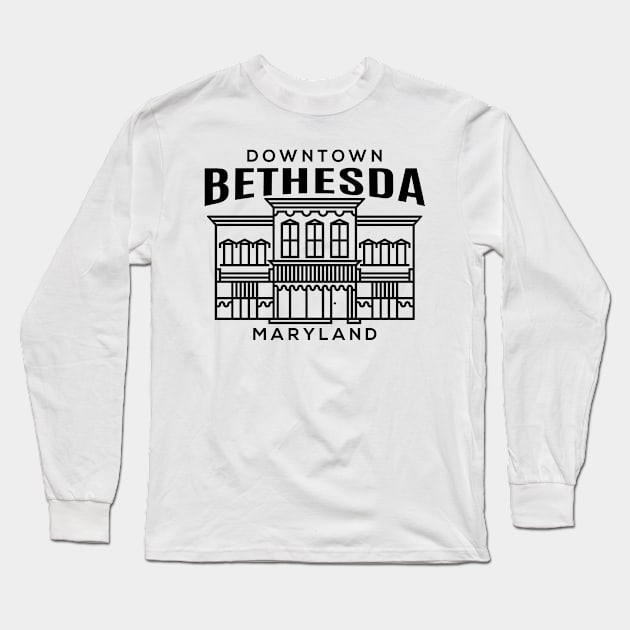 Downtown Bethesda MD Long Sleeve T-Shirt by HalpinDesign